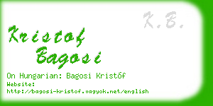 kristof bagosi business card