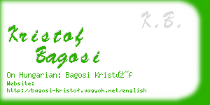 kristof bagosi business card